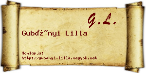 Gubányi Lilla névjegykártya